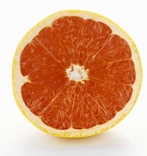 A Red Grapefruit Half