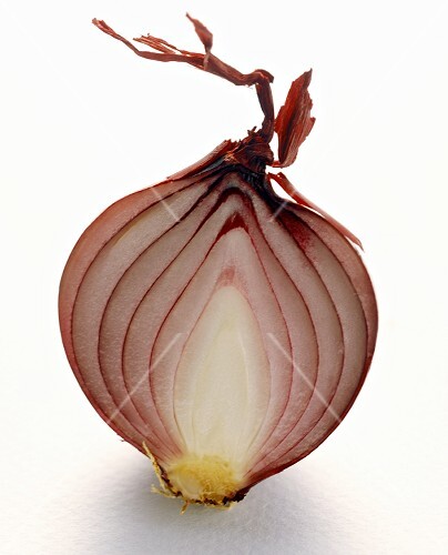 Halbe rote Zwiebel