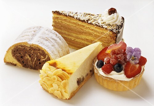 Four Assorted Cake Slices