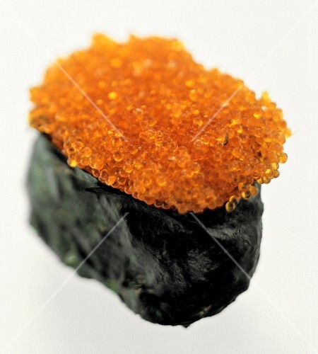 Gunkan-sushi with tobiko (flying fish caviare)