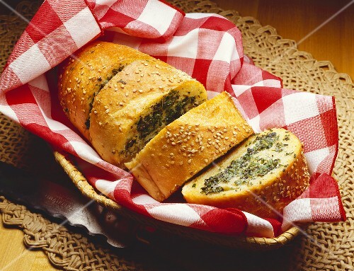 Sliced Garlic Bread in a Basket