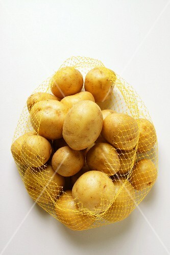 Yukon Gold potatoes in net