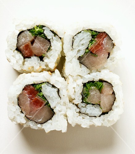 Inside-out rolls with fish