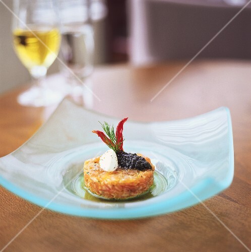 Salmon tartare with caviare
