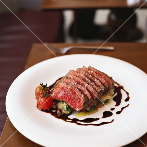 Cio-cio beef tenderloin with balsamic sauce