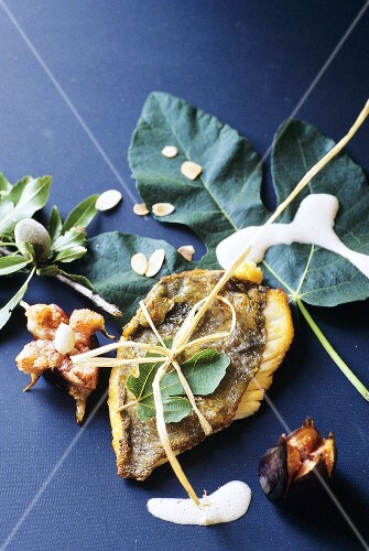 Fillet of John Dory with figs and almonds