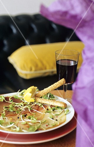 Smoked fish carpaccio