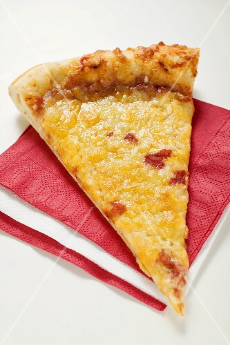 Slice of American-style pizza Margherita on napkins