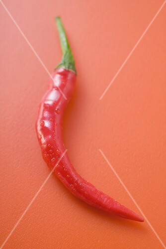 Red chilli on red background