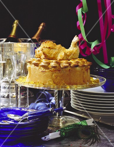 Fish pie with salmon; New Year's Eve buffet