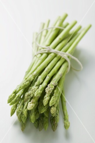 A bundle of green asparagus
