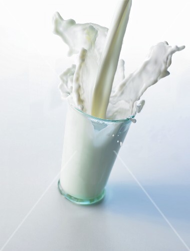 Pouring milk into a glass