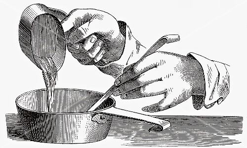 Thickening a dessert (illustration)