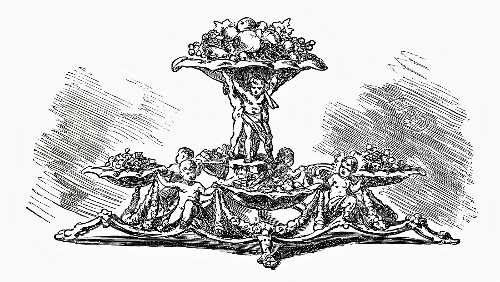 Alte festliche Obstetagere (Illustration)