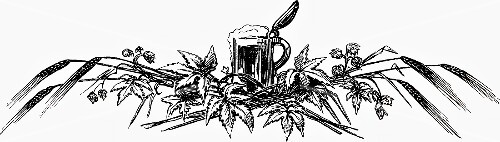 Tankard with hops and ears of corn (illustration)