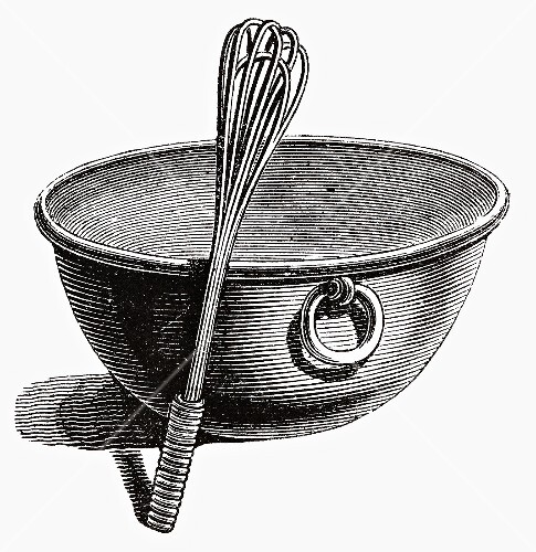 Mixing bowl with whisk (illustration)