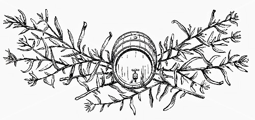 Tarragon with wooden barrel (illustration)