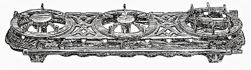 Old gas stove (illustration)