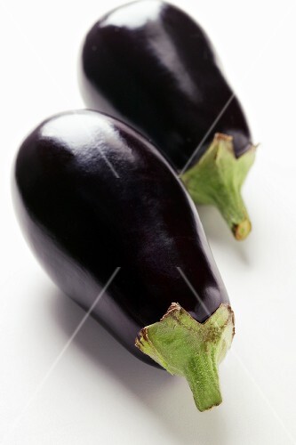 Two aubergines