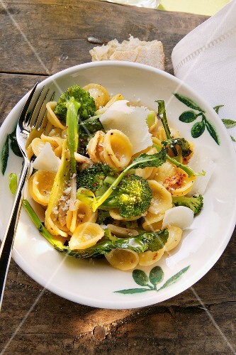 Orecchiette with broccoli, chili flakes and Parmesan