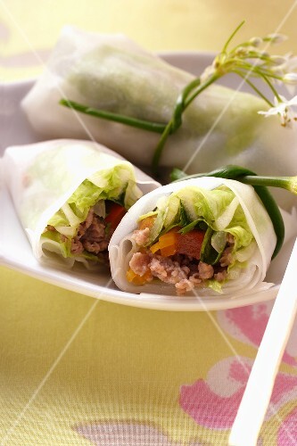 Filled rice paper rolls from Vietnam