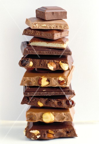 A Stack of Chocolate Pieces