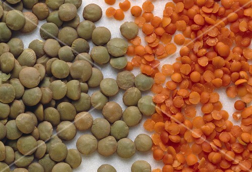 Brown lentils & red lentils