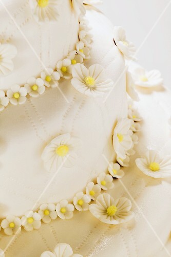A tiered wedding cake (detail)