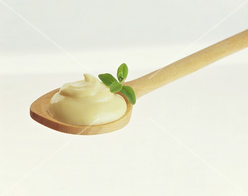 Mayonnaise on spoon