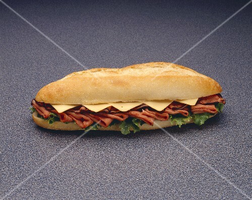 Roast Beef and American Cheese Submarine Sandwich