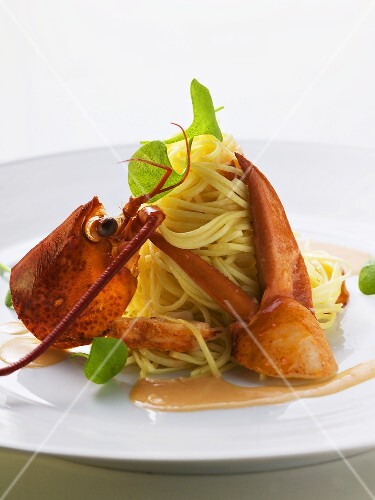 Spaghetti with lobster