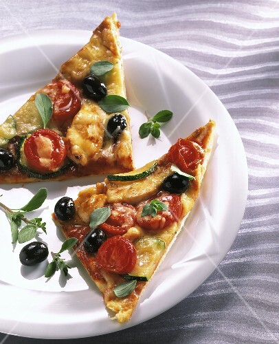 Two Slices of Vegetarian Pizza