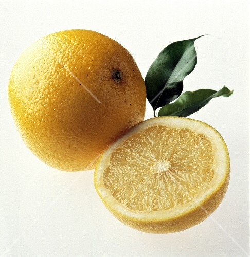 A White Grapefruit Cut in Half