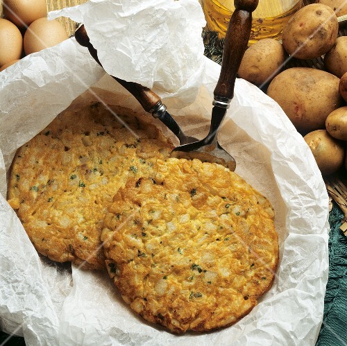 Potato Omelets on Paper