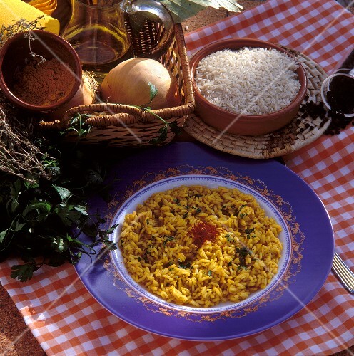 Saffron Rice with Chopped Parsley