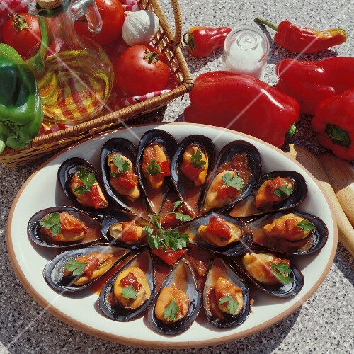 Mussels with peppers