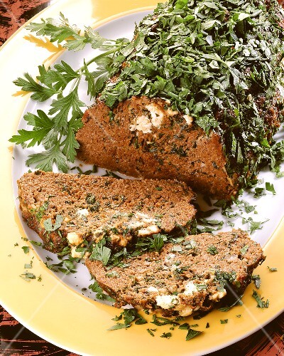 Meatloaf with sheep's cheese and parsley