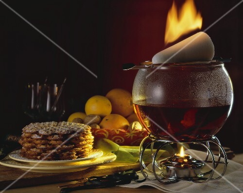 Fire tongs punch & vanilla and honey waffles