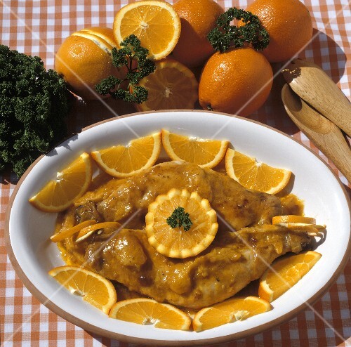 Hähnchen in Orangensauce