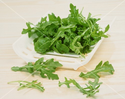 Fresh rocket with drops of water