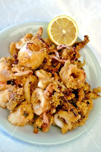 Calamari fritti (deep-fried squid) Crete, Greece