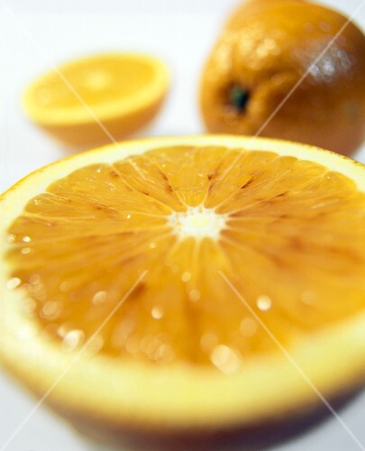 Orange and Two Orange Halves