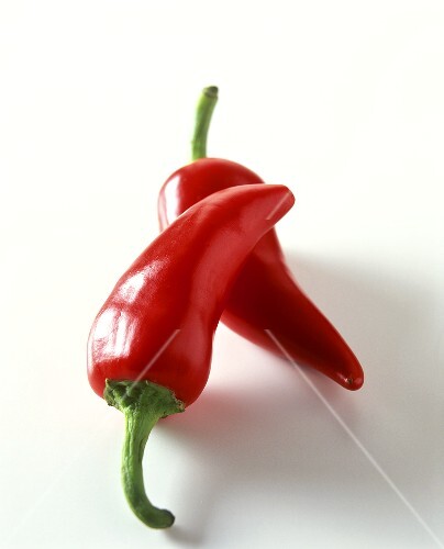 Two red chili peppers