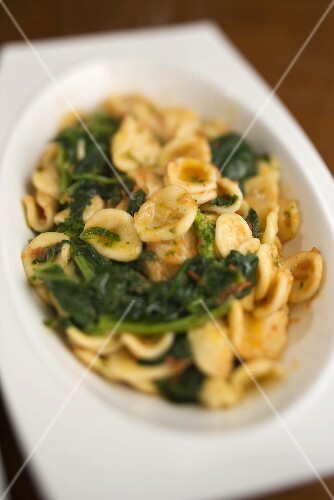Orecchiette with cima di rapa (broccoli rabe, Italy)