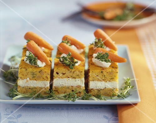 Savoury carrot cake with cress