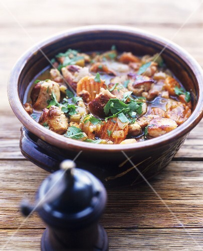 Belly pork and vegetable stew
