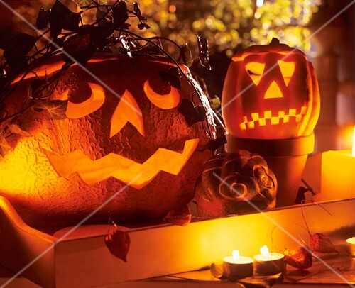 Ausgehöhlte Kürbisse zu Halloween