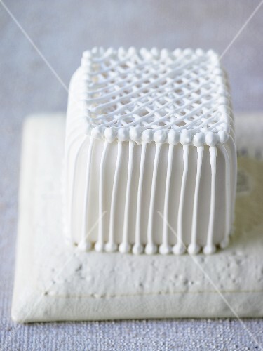 Small marzipan cake with icing