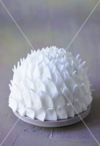 White cake with fondant decorations