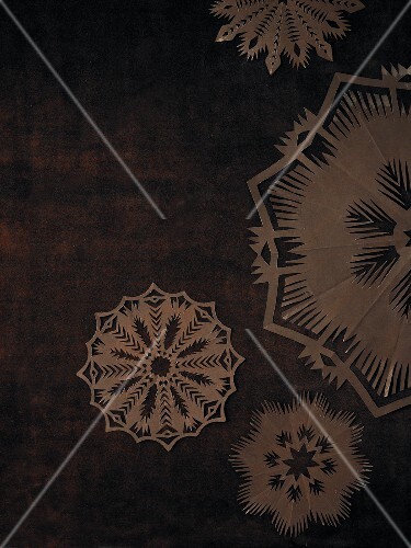 Stencils on brown background